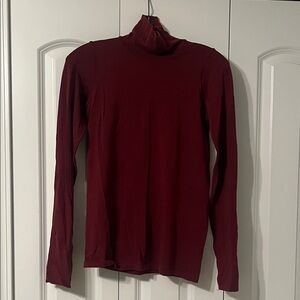 Athleta Deep Red Turtleneck Top